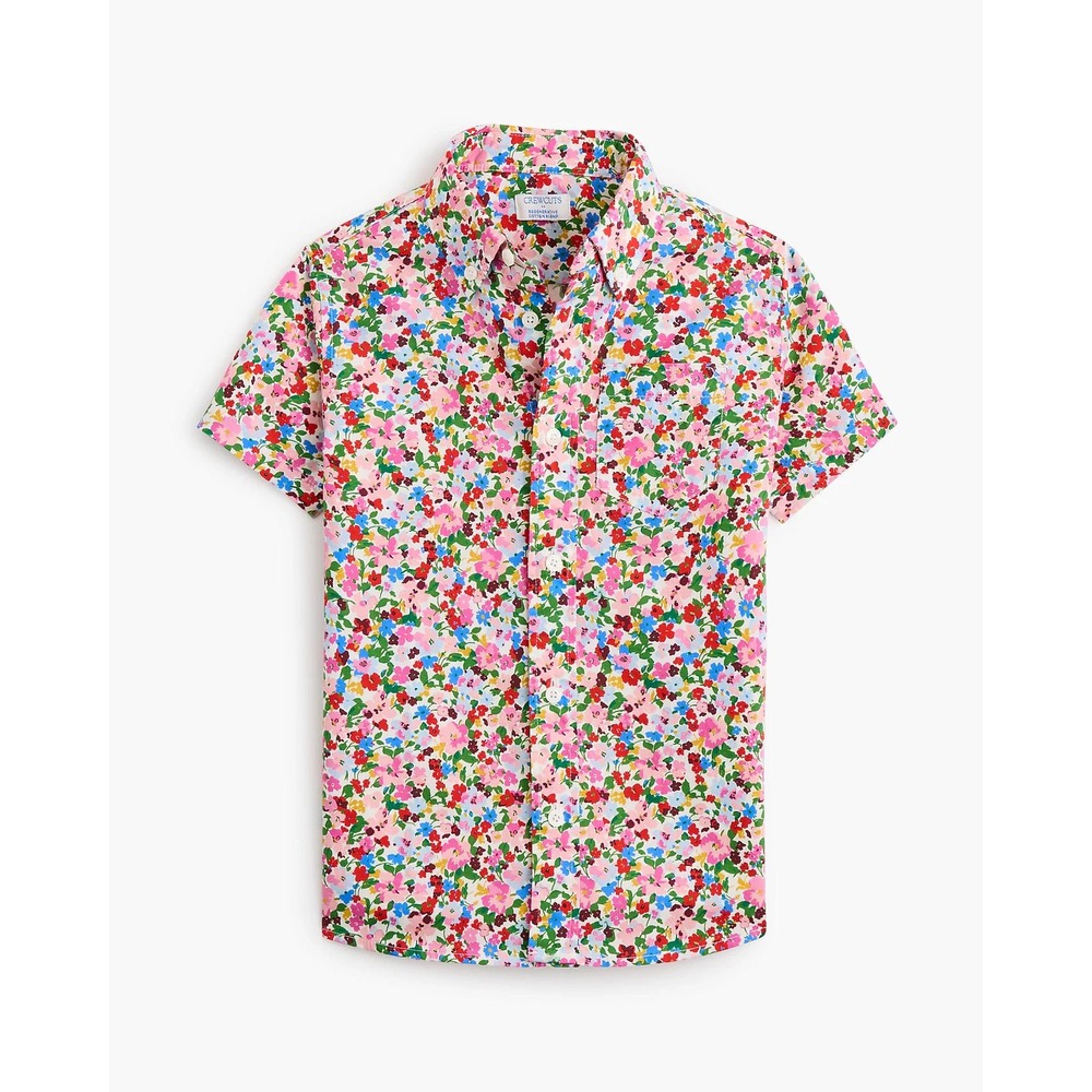 Crewcuts Boys Floral Short Sleeve Button Down Shirt Multi Color CQ859 Size 14 NT